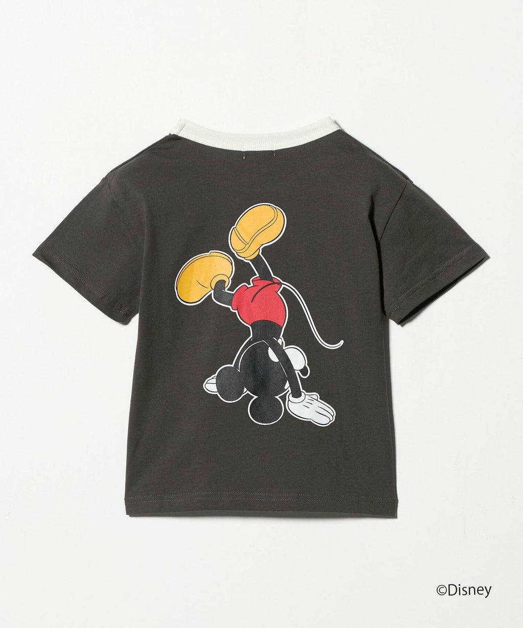日本UNITED ARROWS green label relaxing - 迪士尼米奇前後印花撞色衣領Tee