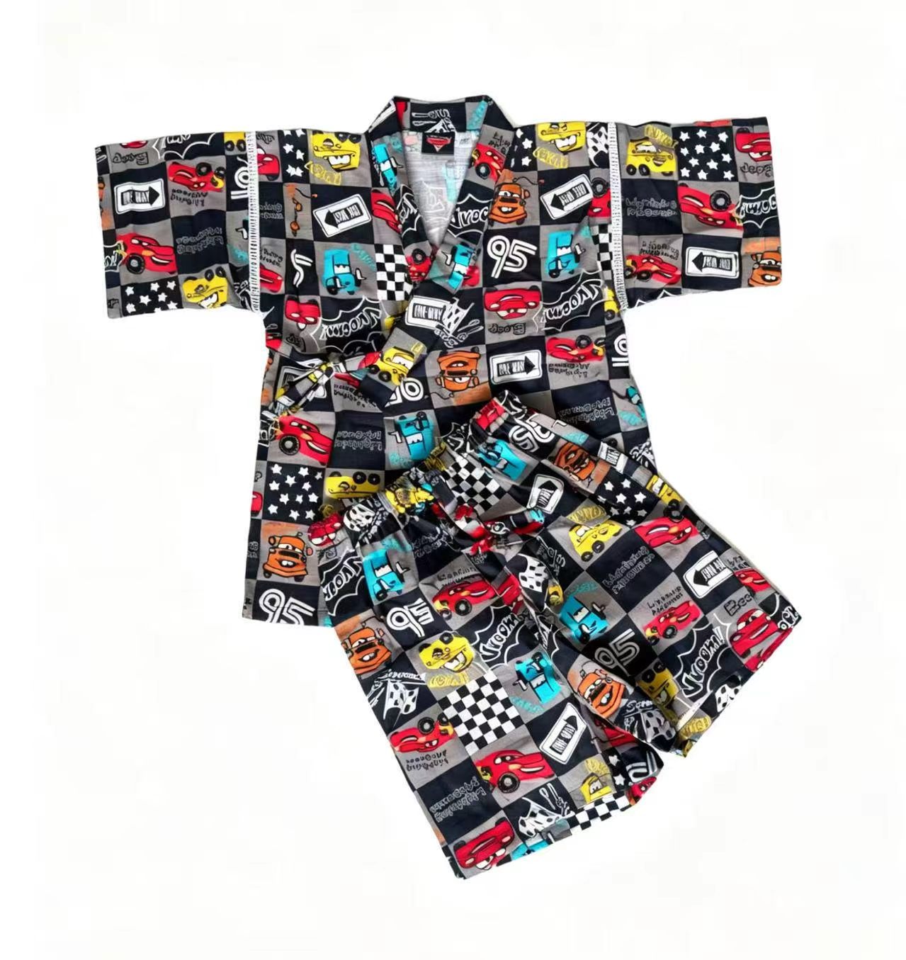日本 Birthday 2026新款 Disney Cars Lightning McQueen 反斗車王浴衣 甚平套裝 (現貨-100碼)