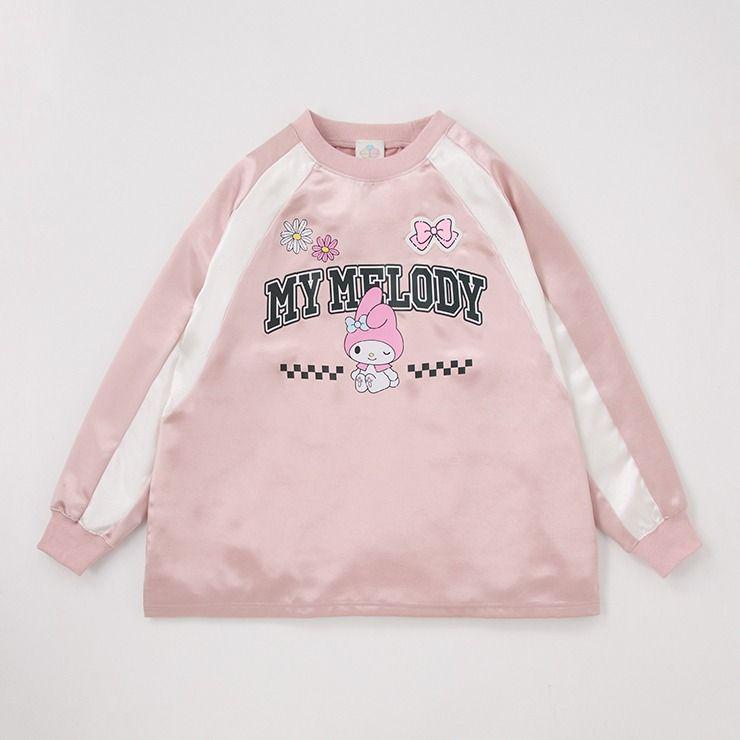 Sanrio My Melody 大童衛衣｜粉紅色棋盤拼接款 130-150cm (預訂-預計8月中到貨)