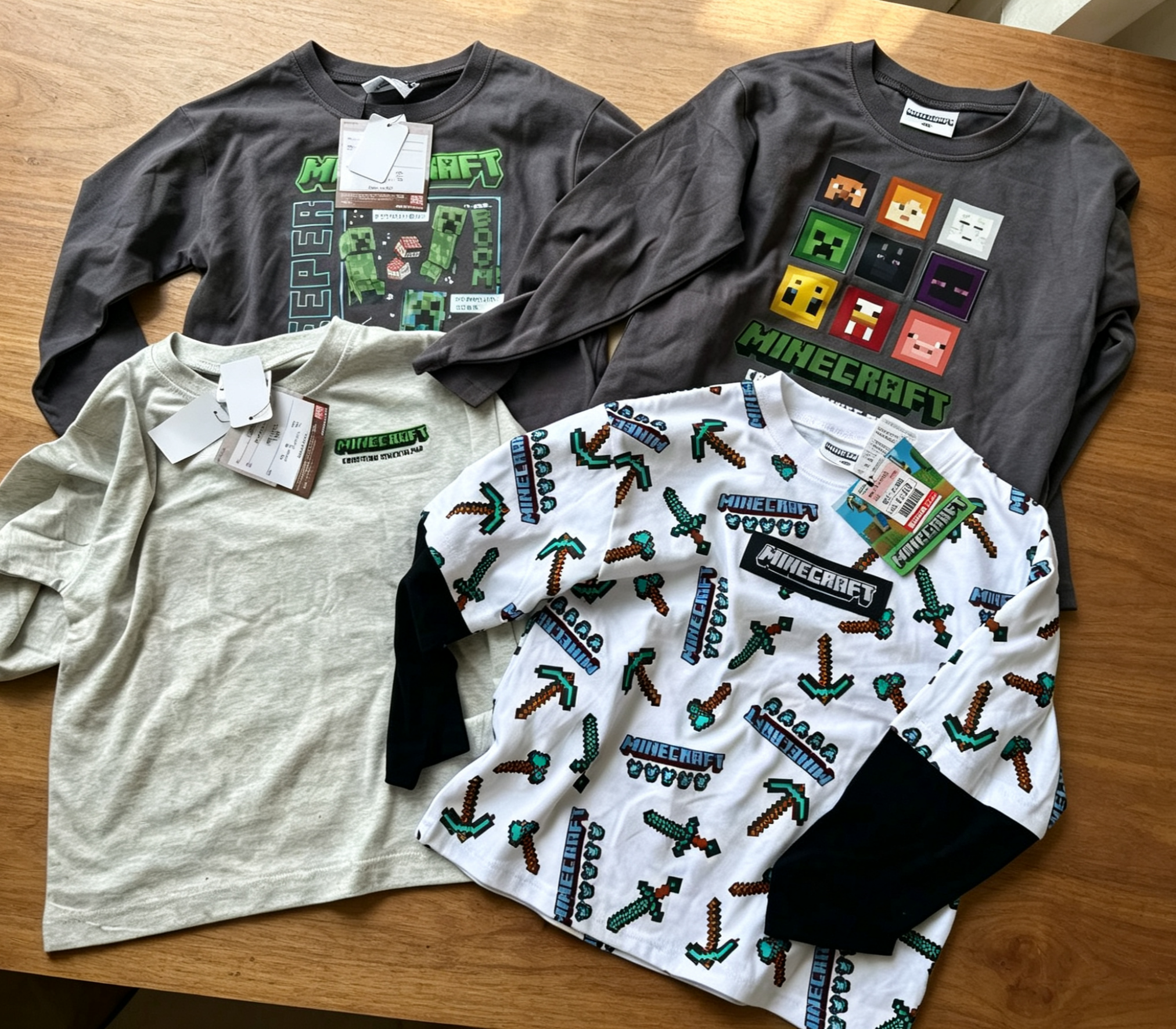Minecraft 兒童長袖T恤 4款設計