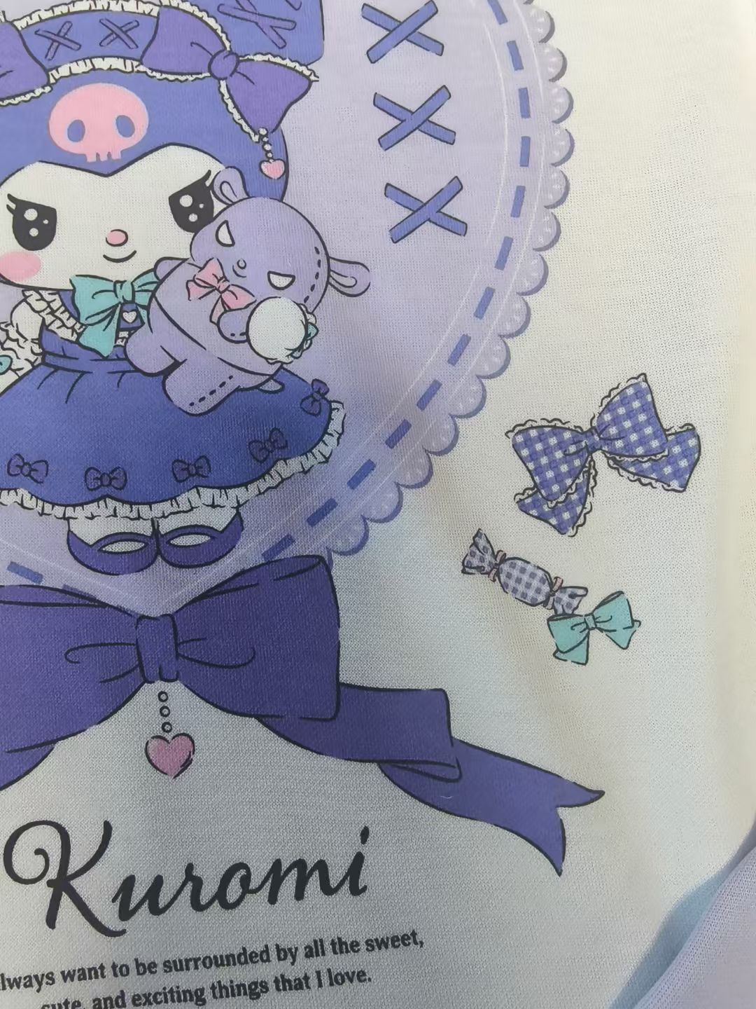2026新款- Kuromi 紫色兒童長袖睡衣套裝 薄款 (130-140碼) - 預訂