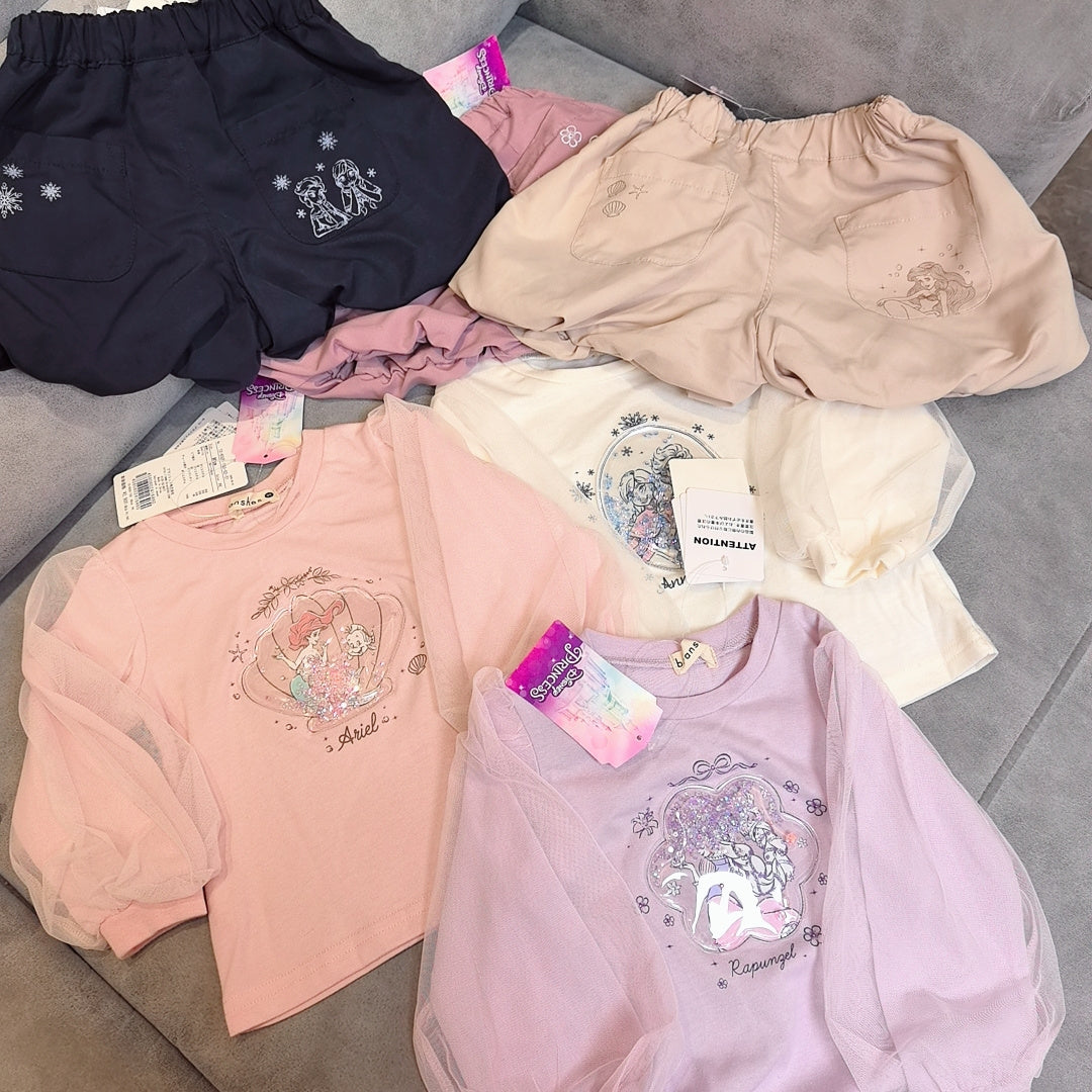 Disney Princess 3色長袖上衣 平鋪展示