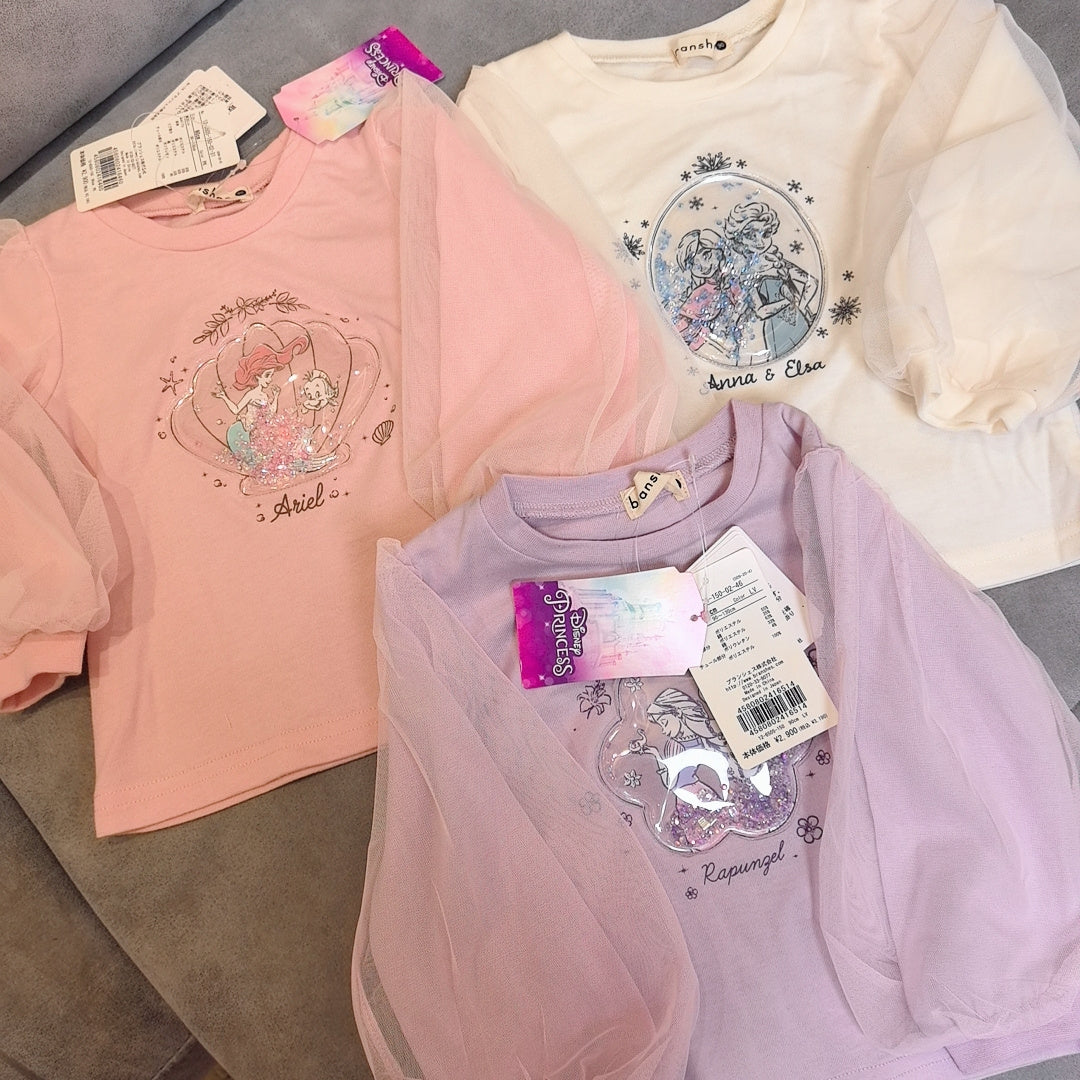 Disney Princess 3色長袖上衣 疊放展示