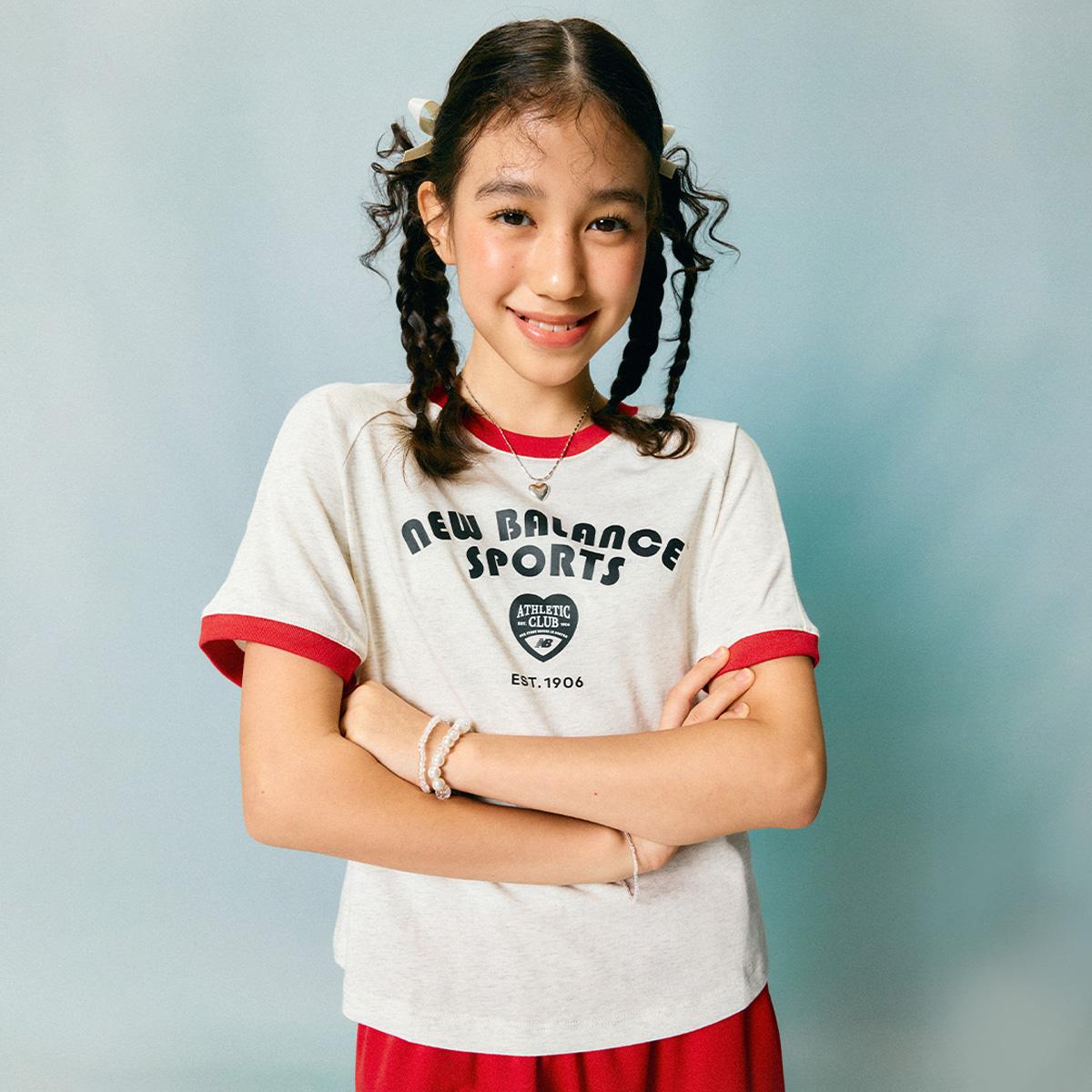 韓版 New Balance Sports 女童撞色T恤｜運動風
