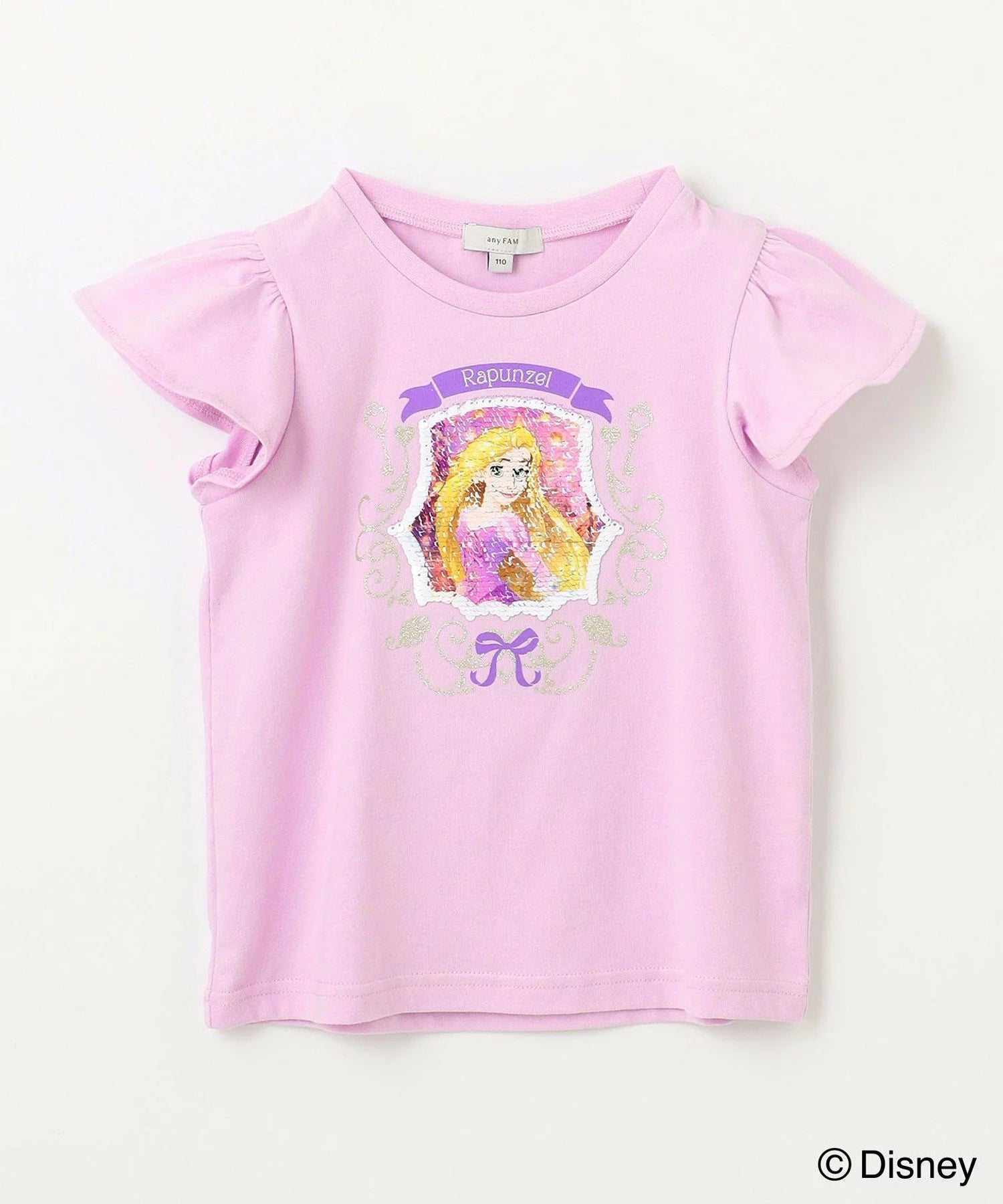 日本童裝 Disney Rapunzel 長髮公主荷葉袖T恤 (現貨 130碼 140 碼)