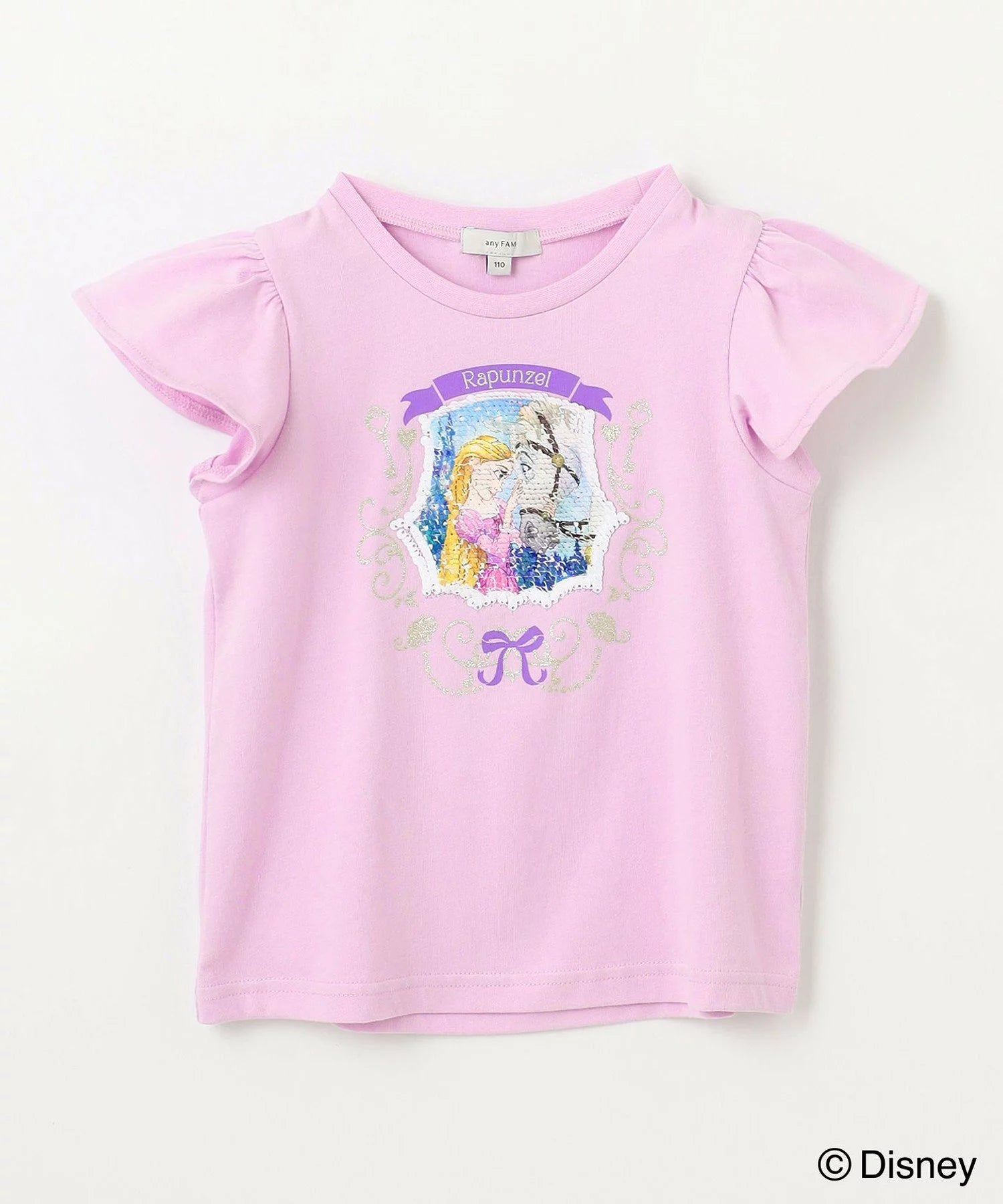 日本童裝 Disney Rapunzel 長髮公主荷葉袖T恤 (現貨 130碼 140 碼)