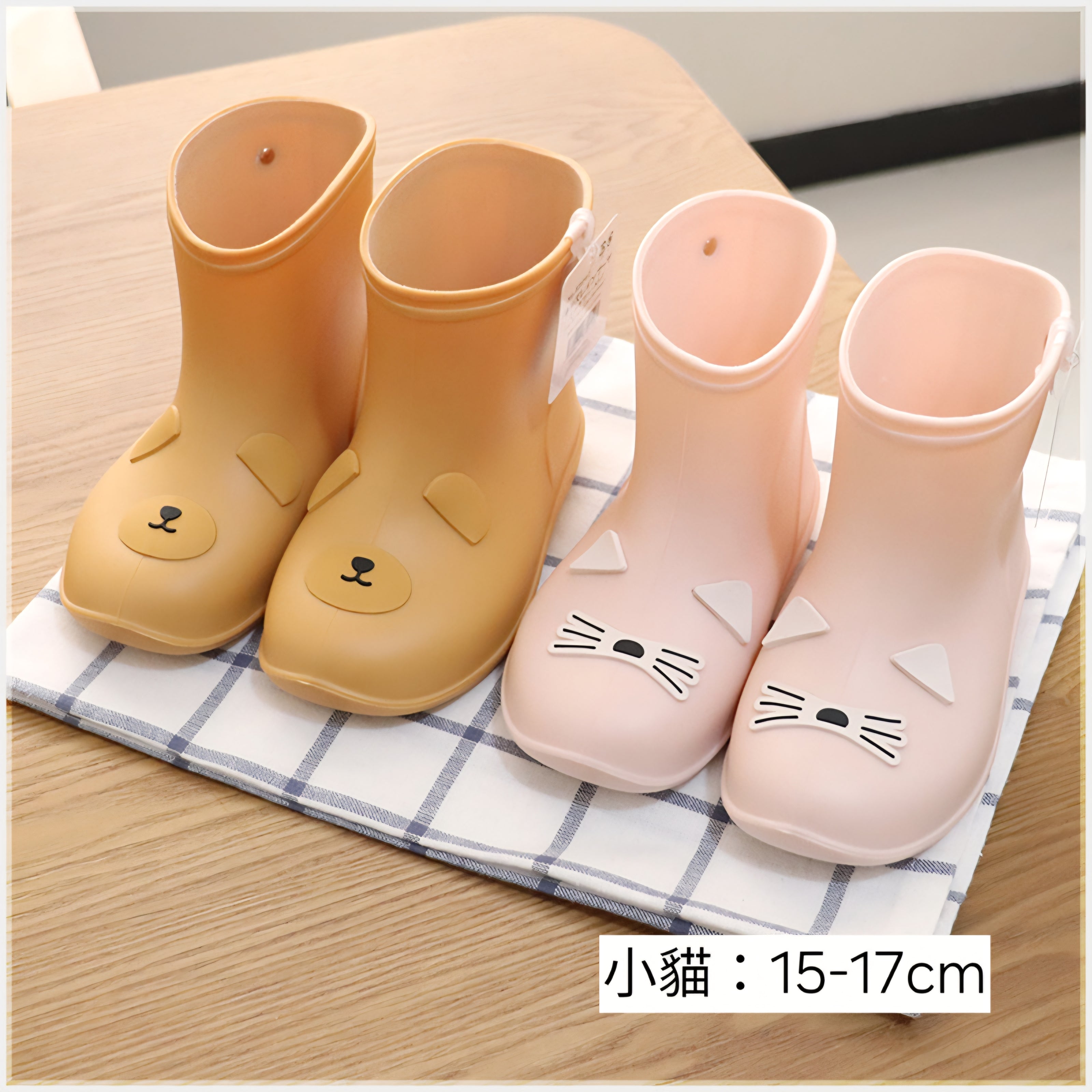 裸色蝴蝶結短靴